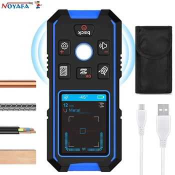Noyafa NF-518 Detector de Metales pantalla LCD escáner de pared con orificio de posicionamiento para cables de CA en vivo encontrar pernos de madera y Metal
