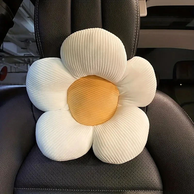 1pc Cute Car Neck Pillow Cartoon Design Sunflower Car Headrest Simple Cute Interior Accessories Creative Gift for Girls