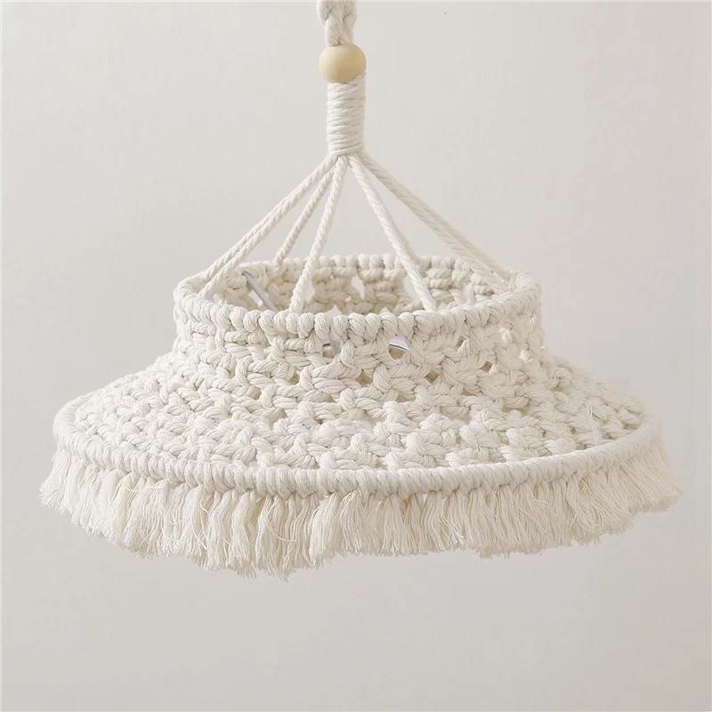 

A34R 2X Macrame Lamp Shade Boho Hanging Pendant Light Cover Modern Office Bedroom Living Room Nursery Bohemian Home Decor