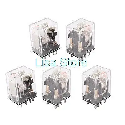 AC 24V Coil DPDT 8-Pin Red LED Lamp General Purpose Power Relay 5 Pieces