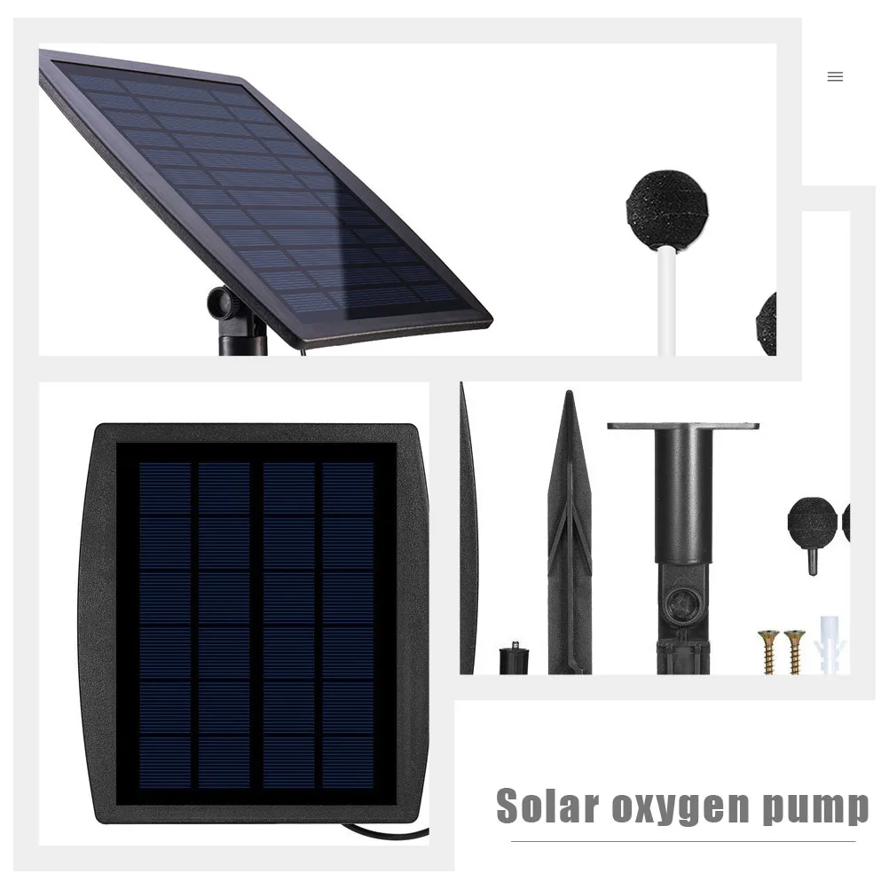 

Oxygen Pump Pond Solar Oxygenator Mute Outdoor Small Water Aerator for Filter Pool Oxygenation Portable