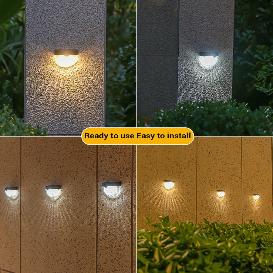 1-8Pcs LED Solar Light Wall Lamp tungsten lamp Waterproof Garden Stairs Balcony Solar Powered Lamps Outdoor Decoration Sunlight