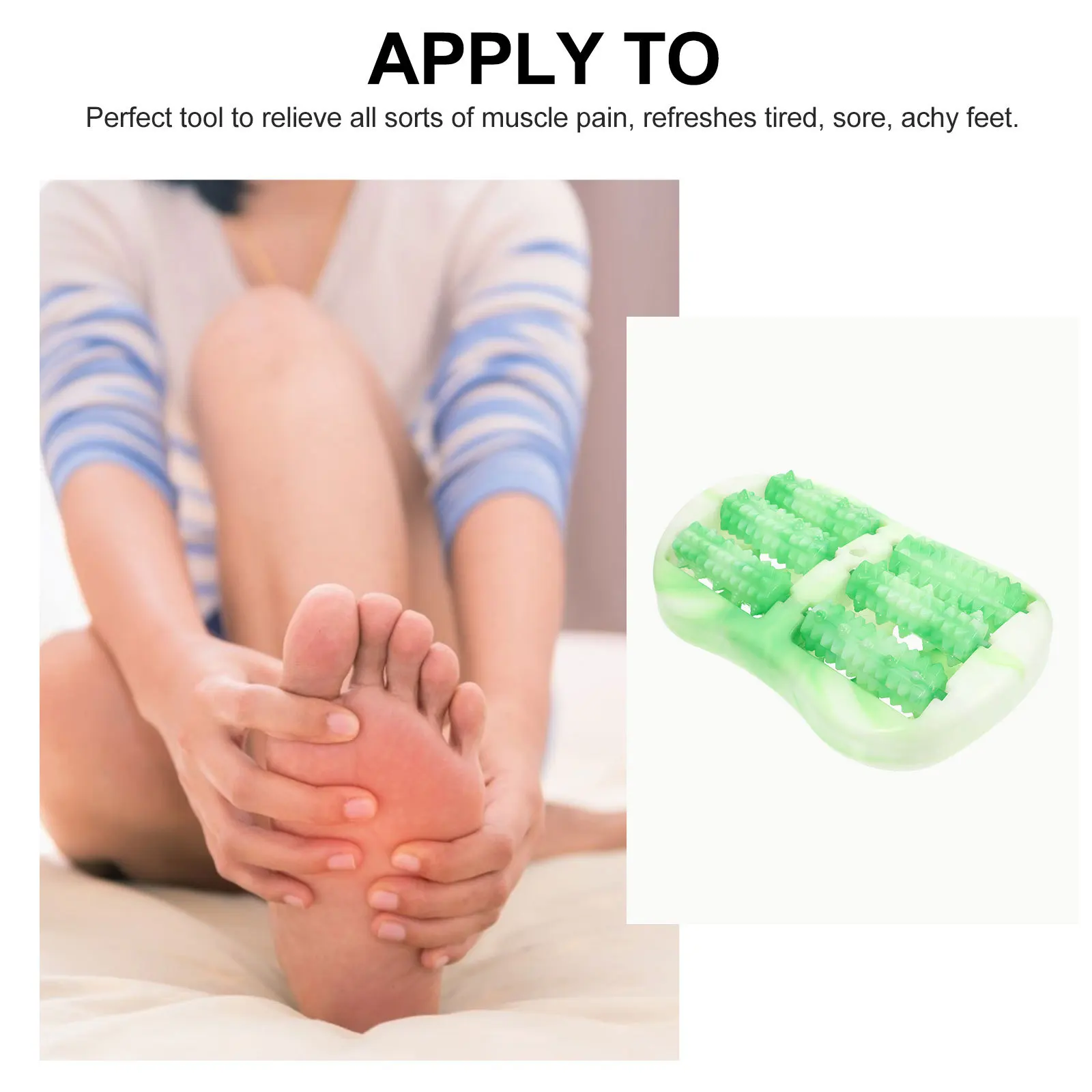 

Роликовый массажер для ног, инструмент для массажа ног из ПВХ, освежение усталых ног, компактный, легкий, подходит для различных сцен, здравоохранения