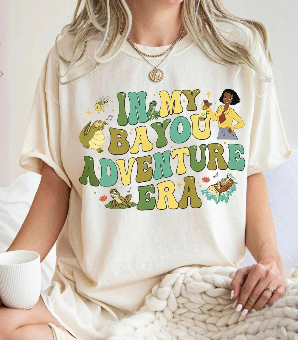 Camiseta retro de Disney de la película "La Princesa y el Sapo" | Camiseta "Mi Aventura en el Pantano" | La Aventura en el Pantano de Tiana | Recorrido Familiar por Disneyland