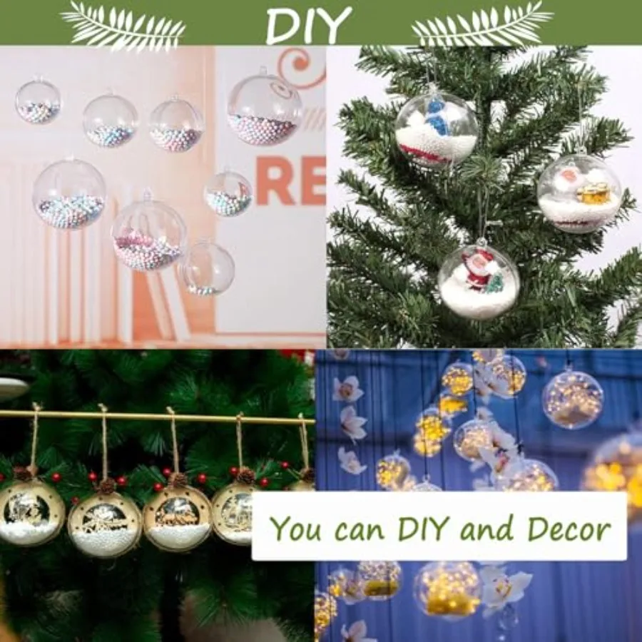 20 قطعة 80 مللي متر 3.14 بوصة كبيرة واضح الكرة الحلي مع شاتيربروف تصميم البلاستيك الشفاف DIY بها بنفسك الحرف حفل زفاف ديكور Holida #6