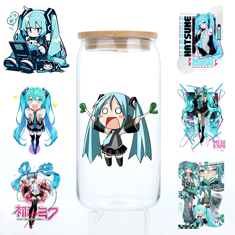 

Наклейки-стикеры Hatsune Miku для чехлов на телефон, водонепроницаемые, 3D-переводные, кристальные, мультяшные, легко снимаемые, для самостоятельного декорирования