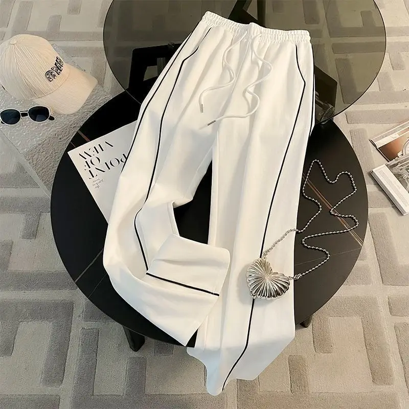 الربيع والخريف بدلة رياضية المرأة أزياء عارضة طويلة الأكمام سترة معطف + فضفاض السراويل واسعة الساق قطعتين مجموعة