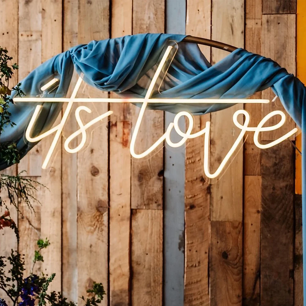 

Custom Light Sign 76cm Its Love Neon Sign for Bedroom Neon Party Sign, Flower Wall Sign, Neon Love Sign, Wedding Neon Decor