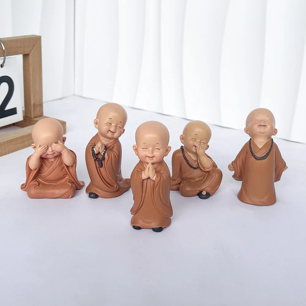 

3D Little Monk Silicone Mold Miniature Monk Ornament Zen Bonsai Buddhist Character Car Living Room Tea Table Decorative Mold