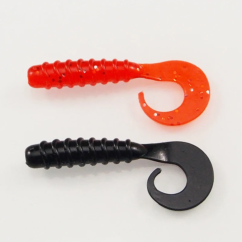 ESFISHING Soft Plastics bait Coil Sigle Tail Grub 55m 10pcs Artificial Silicone Bait Pesca Carp Fishing Lure Tackle