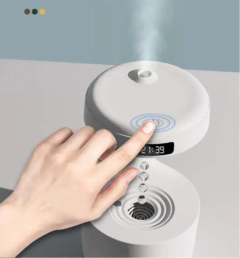 Ultrasonic Air Humidifier with LED Night Light Water Droplet Cool Mist Maker Anti-Gravity Weightless Sprayer for Bedroom