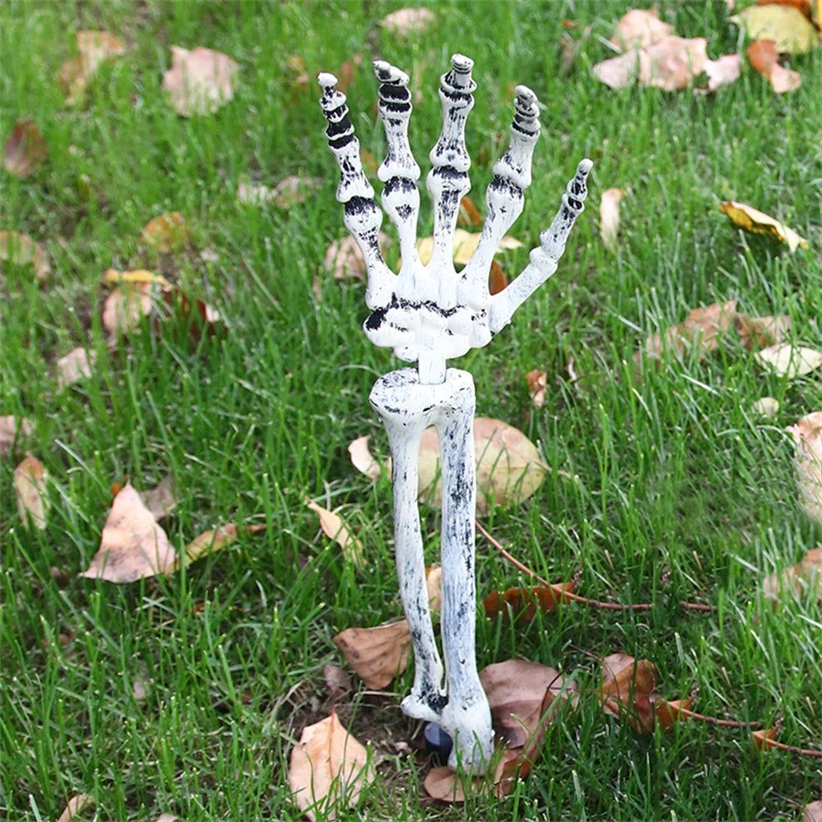 Halloween Decor Skeleton Head Outdoor Scary Props Realistic Skull Hands Yard Prank Festivals Party Supplies Garden Decorations view 6