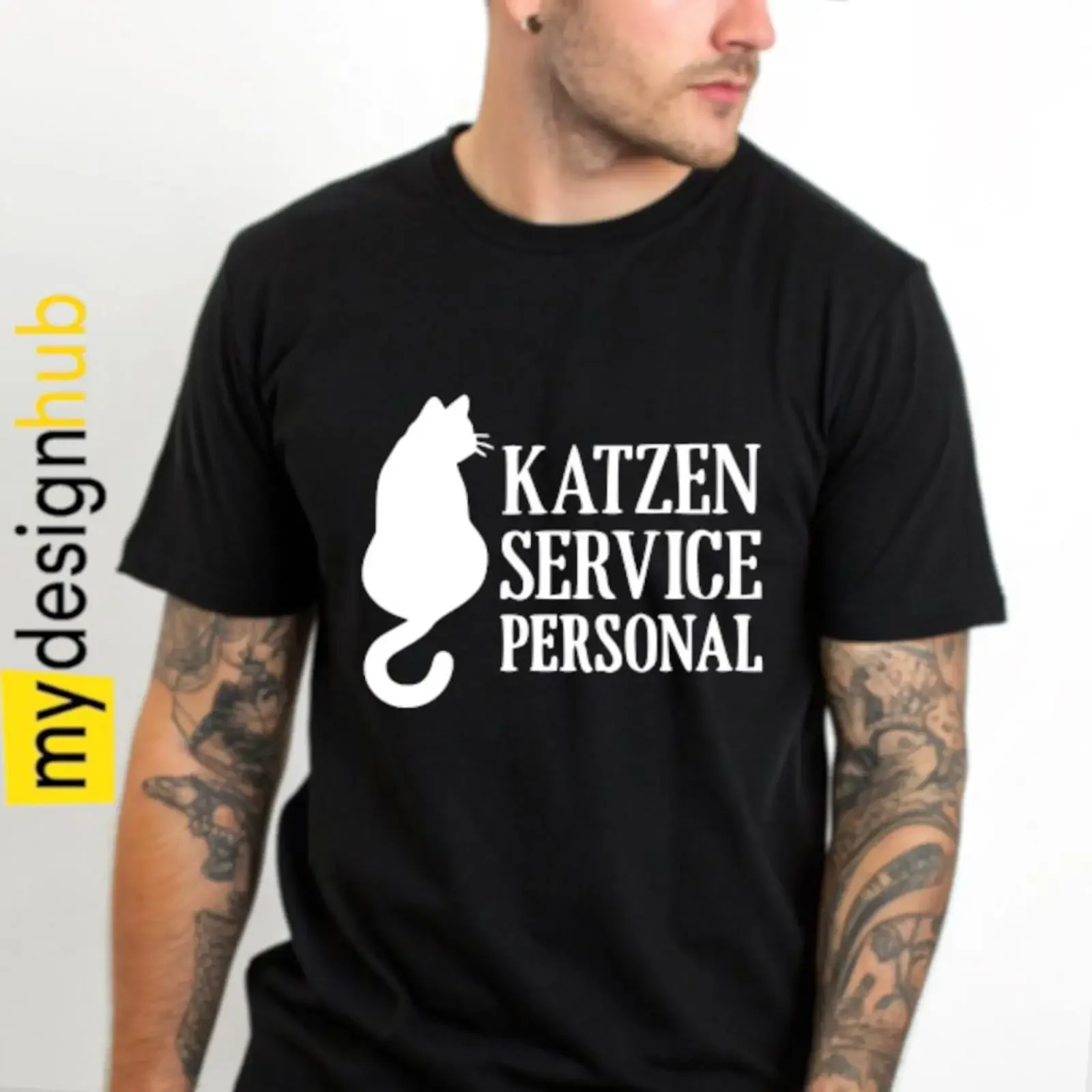 Funny saying T Shirt amp quot Cat Service Personnel Fun witty unisex Sayings Clothing vintage Washed Versatile Comfortable