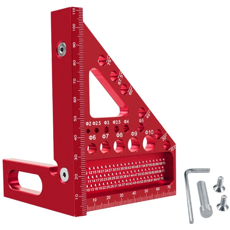 Multi Angles Measuring Ruler,45/90 Degree Woodworking Square Protractors,Drawing Line Ruler, Miter Triangles Ruler