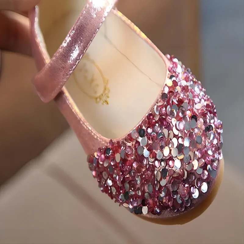 KushyShoo 2021 Primavera Nuovi Scarpe per bambini Scarpe da principessa per ragazze Glitter Bambini Scarpe da ballo per bambini Sandali casual per