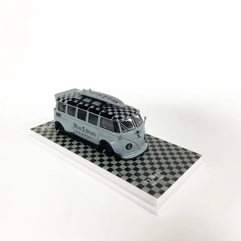 Płomień 1:64 Model samochodu T1 Bus Alloy Die-Cast Simulation Vehicle Szara powłoka czaszki