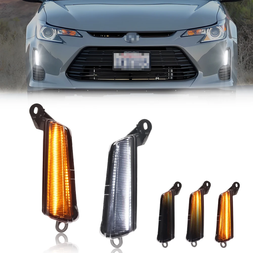 

2X Front Bumper Parking Light Turn Signal Light DRL Light Driving Light Daytime Running Light W/LED For 2014 2015 2016 Scion tC