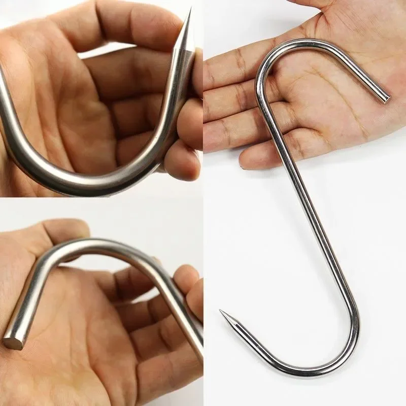 10/20PCS S-Shape Hooks Stainless Steel Hook With Sharp Tip Meat Clothes Hanger Hanging Hooks For Kitchen Butcher Shop Tools