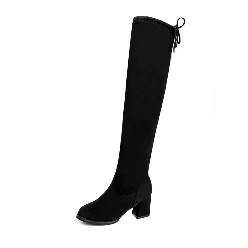 oymlg2020 Fashion Women Boots Spring Winter Over The Knee Heels Quality Suede Long Comfort Square Botines Mujer Thigh High Boots