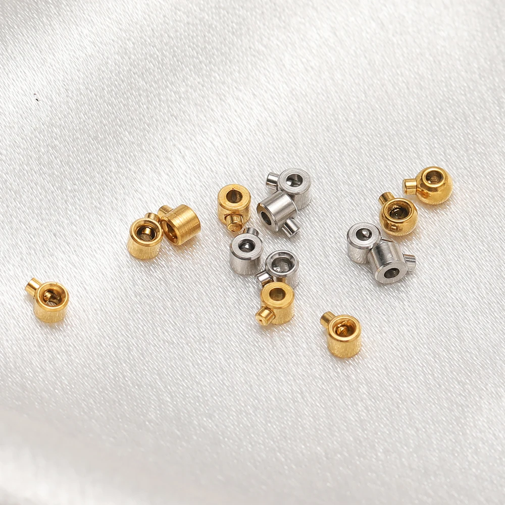 20 Stück Nicht Verblassende Edelstahl-Quetschperlen Lose Stopperperlen für Armbänder, Halsketten, DIY-Schmuckherstellung und Bastelarbeiten – Detail 4
