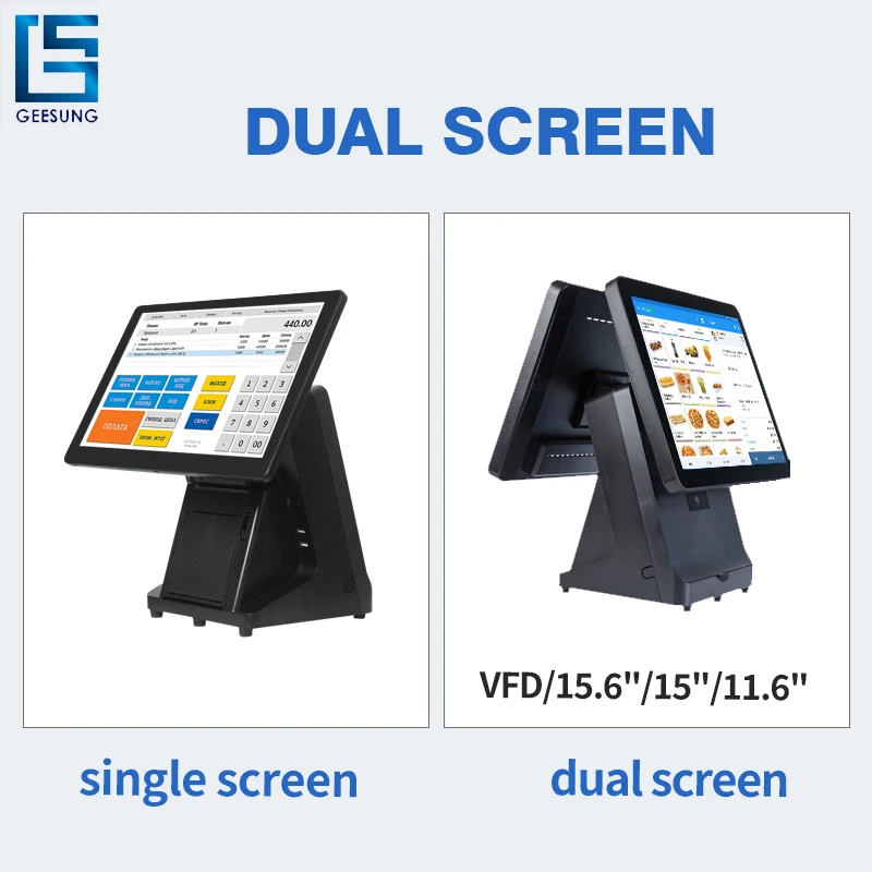 2023 New Design Windows Plastic 15 Inch 15.6 Inch POS System Dual Screen