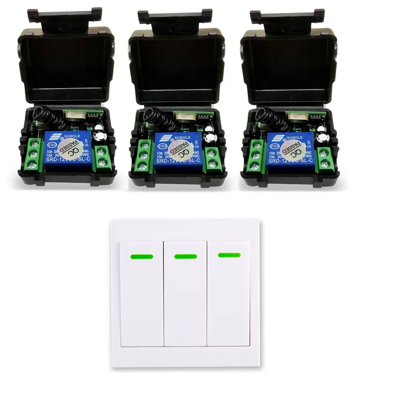 Universal rf DC 12 v 1 canal mini luz de control remoto inalámbrico/interruptor de puerta eléctrica Interruptor táctil de pared 433mhz