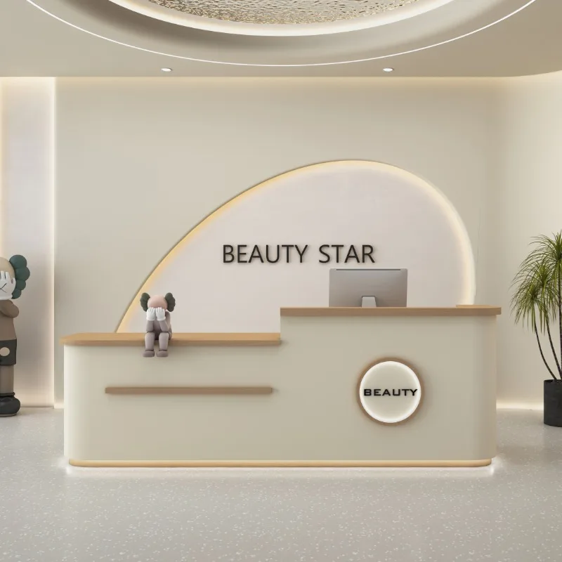 

Modern Counter Reception Desk Counterdesk Wooden Speech Reception Desk Boss Cosmetics Smart Bancone Per Negozio Modern Furniture