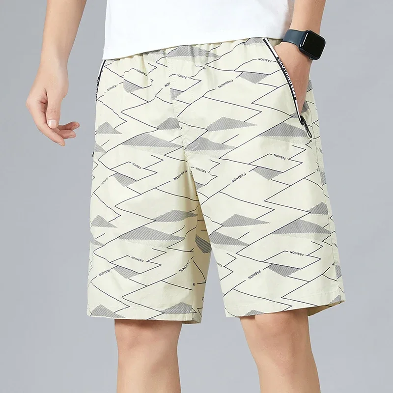 

New Cool Breathable Cotton Shorts Men Beach Shorts Swimsuit Bermuda Men Board shorts Homme Classic Brand Clothing Beach Shorts