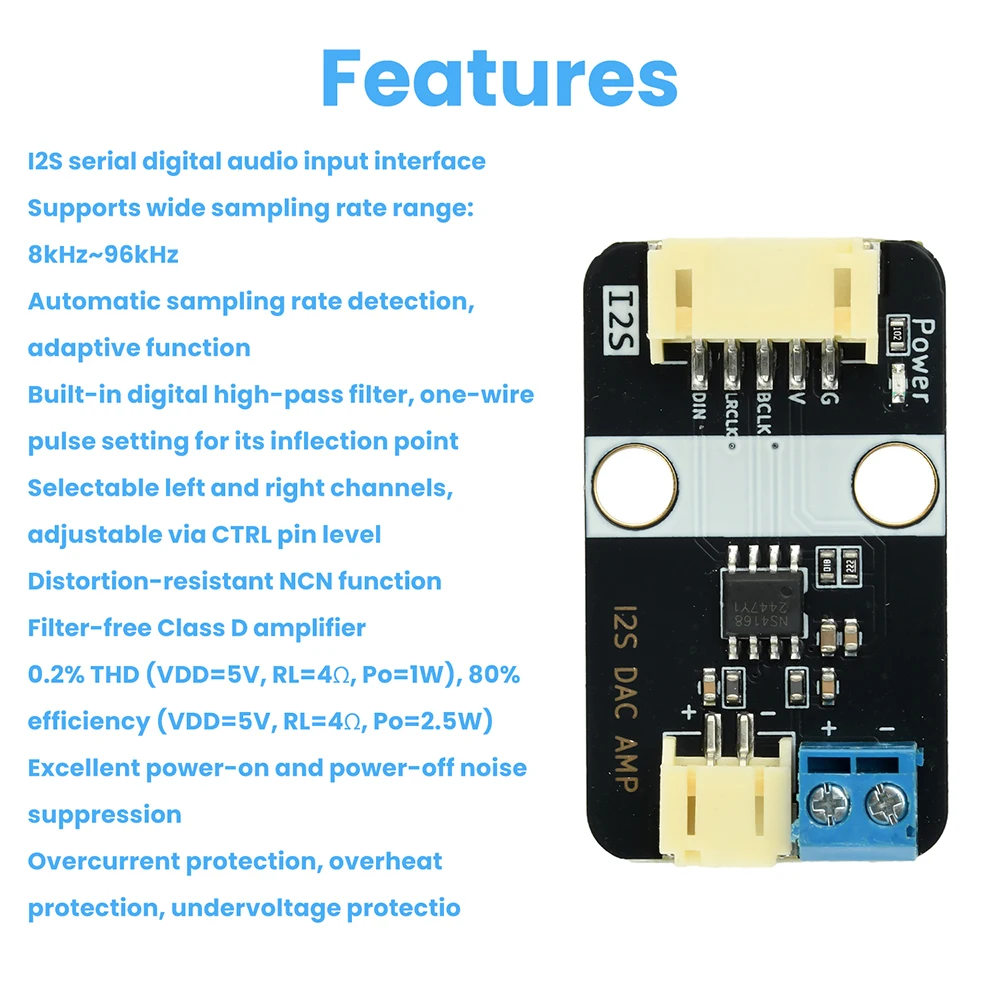 MAX98375 I2S Audio-Verstärkermodul mit KI-Chat-Lautsprecher für Arduino ESP Künstliche Intelligenz KI-Chat-Lautsprechermodul – Detail 10