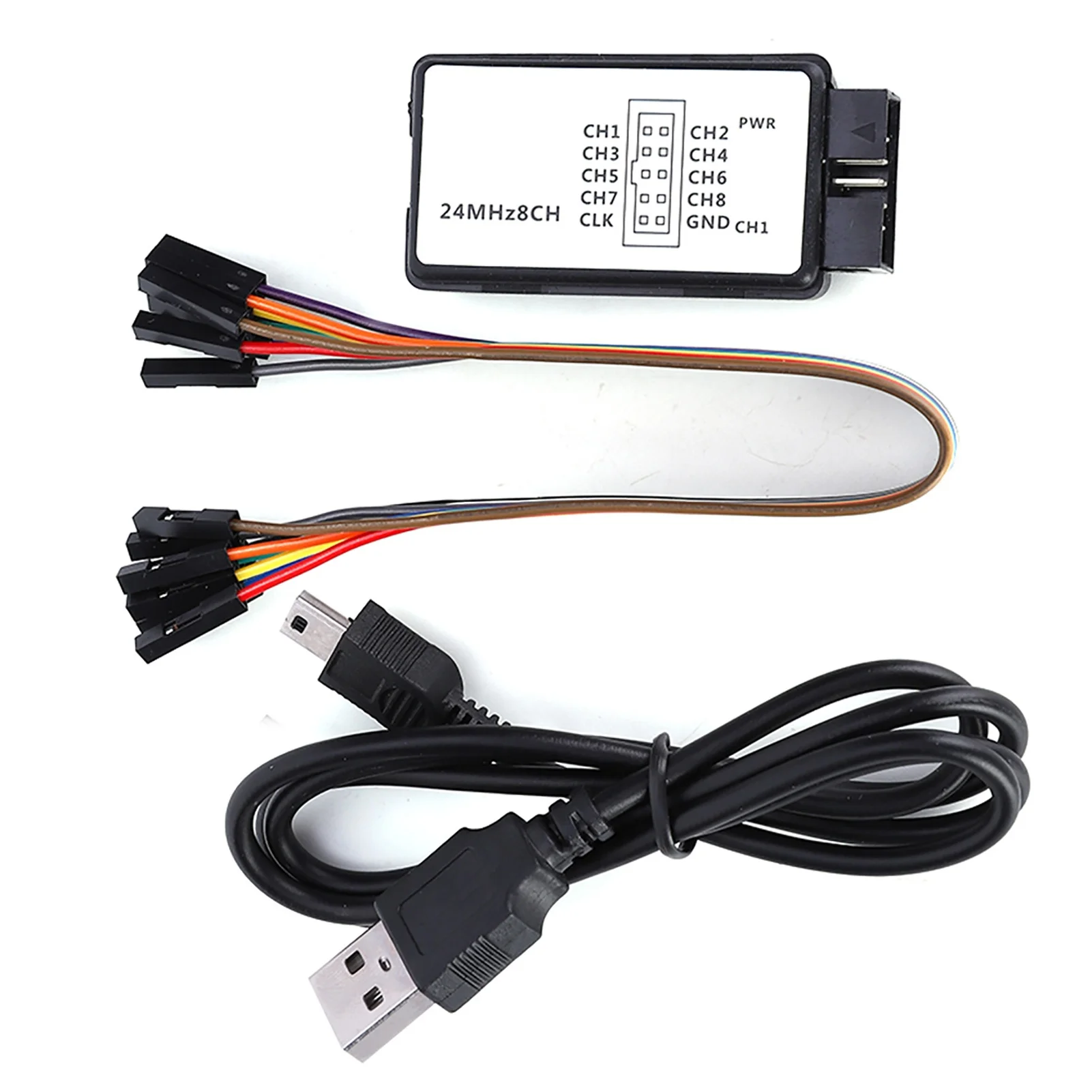 LA1002 Mini Portable USB 5MHz 24M 8 Channel Logic Analyzer Device Set with Cables