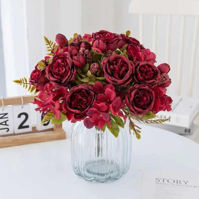 6 Stück Künstliche Blumen für Festivals, Hochzeiten, Kränze, Gartenbögen, Kunstpflanzen, Blumensträuße, Vasen, Raumdekoration, Seiden-DIY-Geschenke – Detail 4