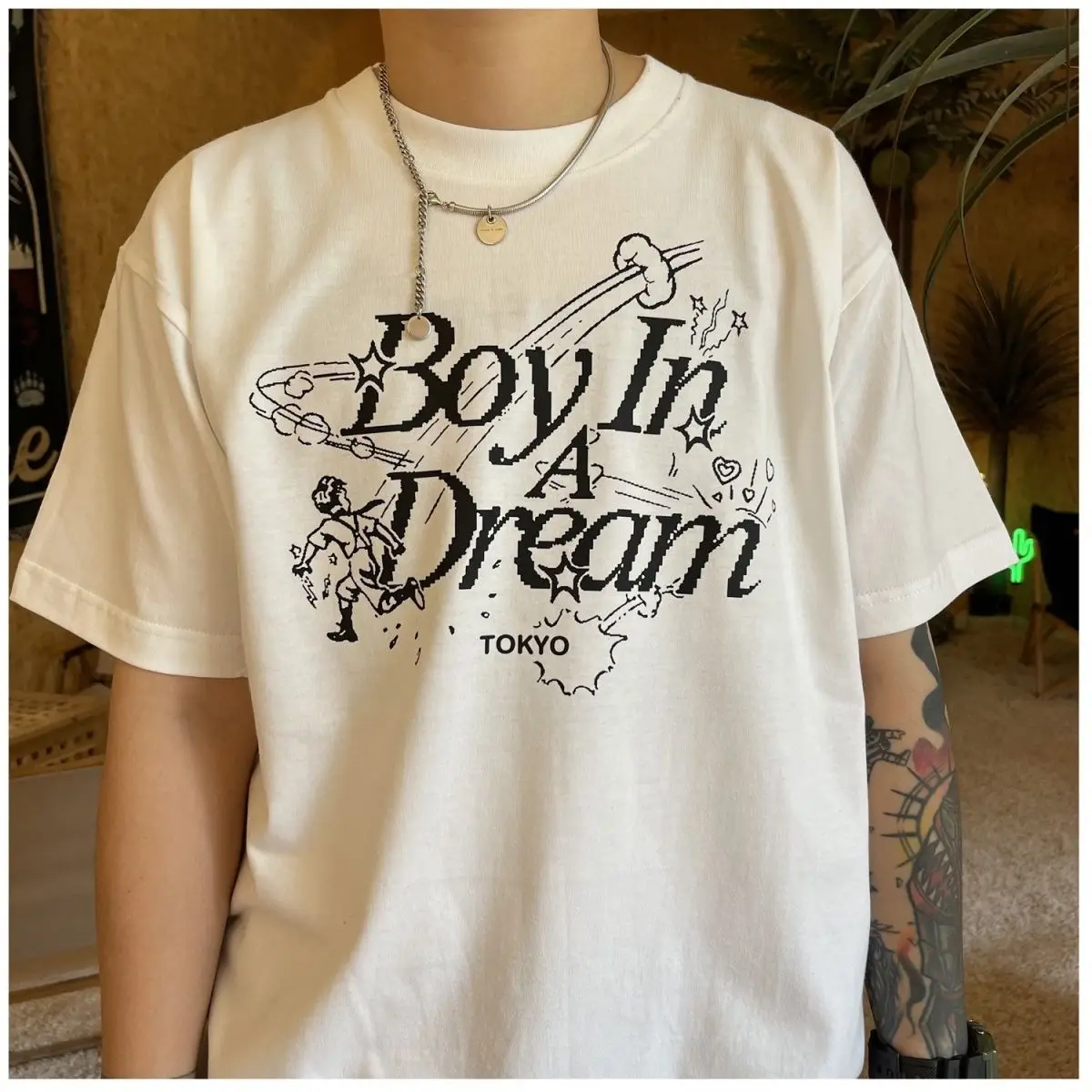 

Футболка À Manches Courtes Pour Hommes Et Femmes De Marque À La Mode De Niche De Feux D'artifice Rétro Américai Impreson En Coton