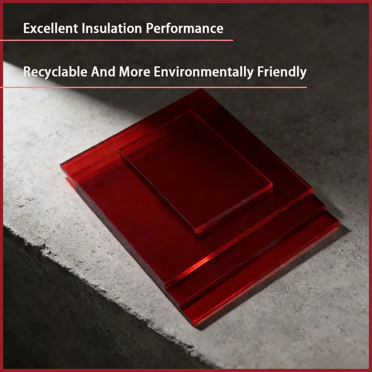 1-10mm thick red transparent acrylic board is used for decoration, advertising display, handicraft production, etc