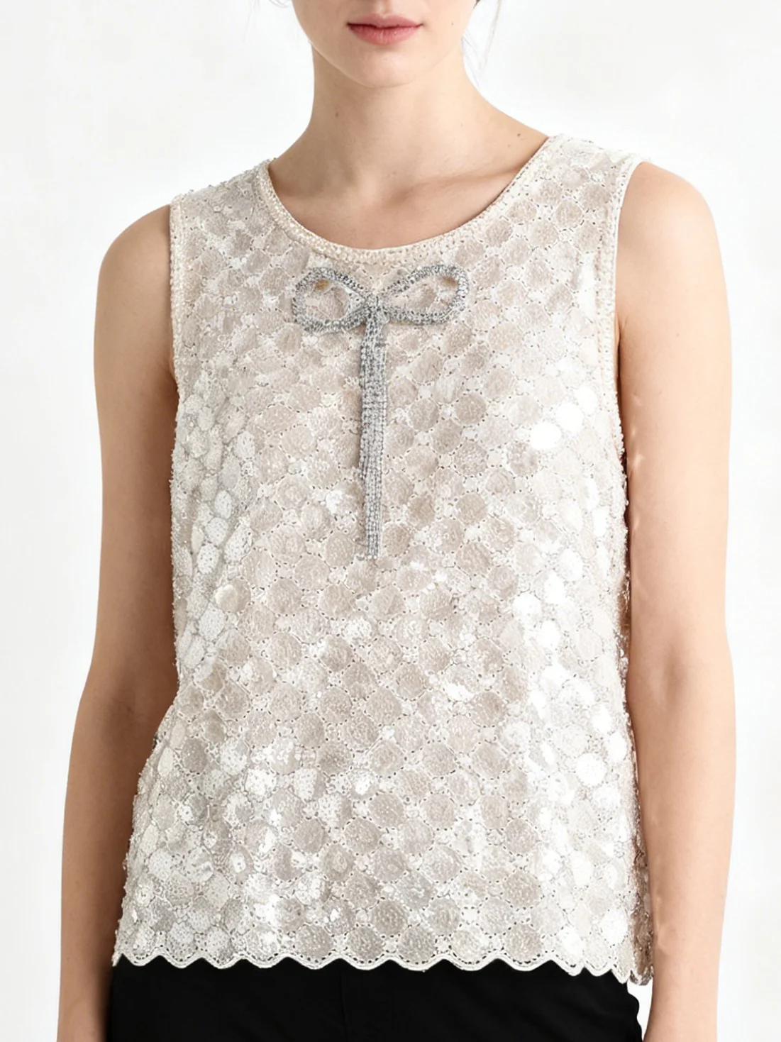 

Женский элегантный и модный топ для вечеринок — текстурированный дизайн, изысканная строчка, блестящий блеск, праздничный костюм