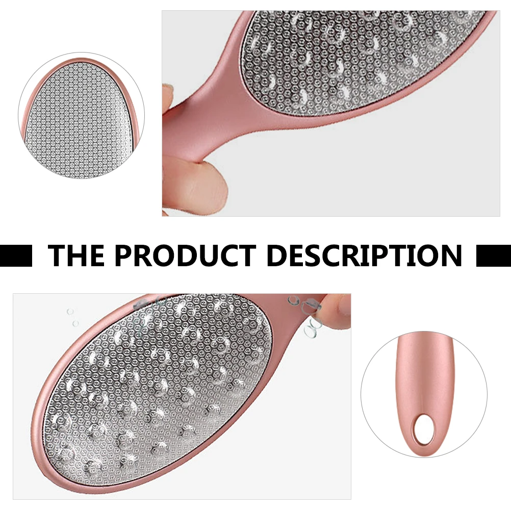 

1pc Double Sided Foot File Callus Remover Pedicure Tool Hard Skin Scrubber Foot Exfoliating Plate Stainless Steel Rose Gold