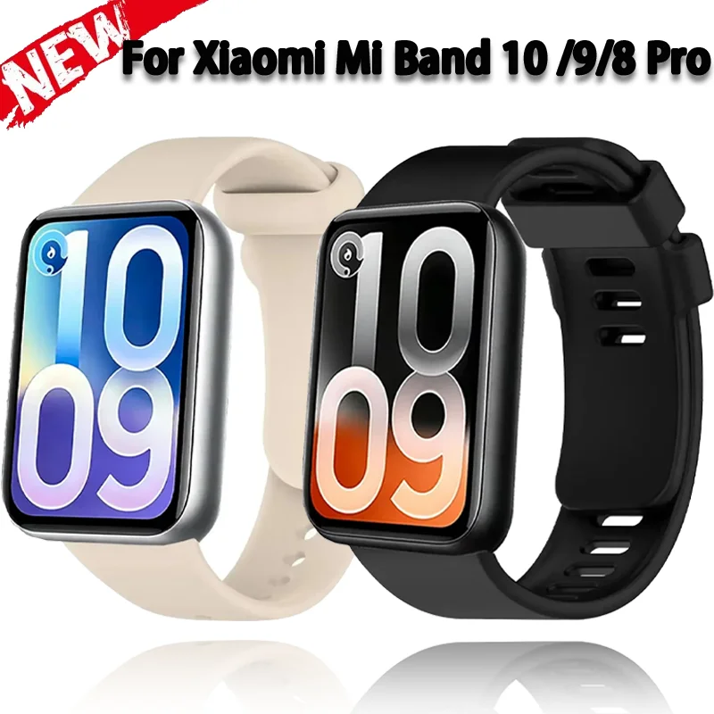 Original Silikonarmband für Xiaomi Mi Band 10 Pro/9/8 Pro Austauschbares Verstellbares Armband Redmi Watch 6/5/4 Sport-Armband