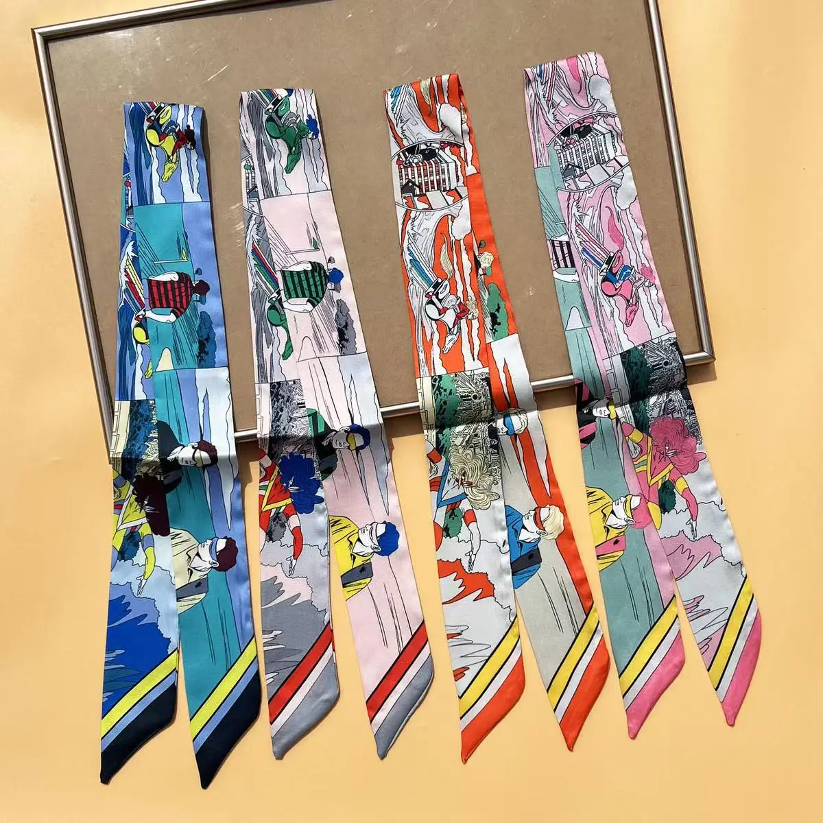 Hochwertiger, gebundener Taschengriff im japanischen Stil, Peeling-Griff, Seidenschal-Gurt, dekoratives Taschenband, langer kleiner Schal, 5 x 90 cm