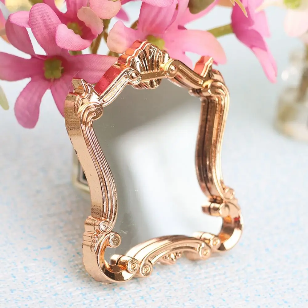 1pc 1/12 Dollhouse Miniature Frame Accessories Furniture Miniature Mirror Wall Room Mirror Mini Classical Doll House Mirrors