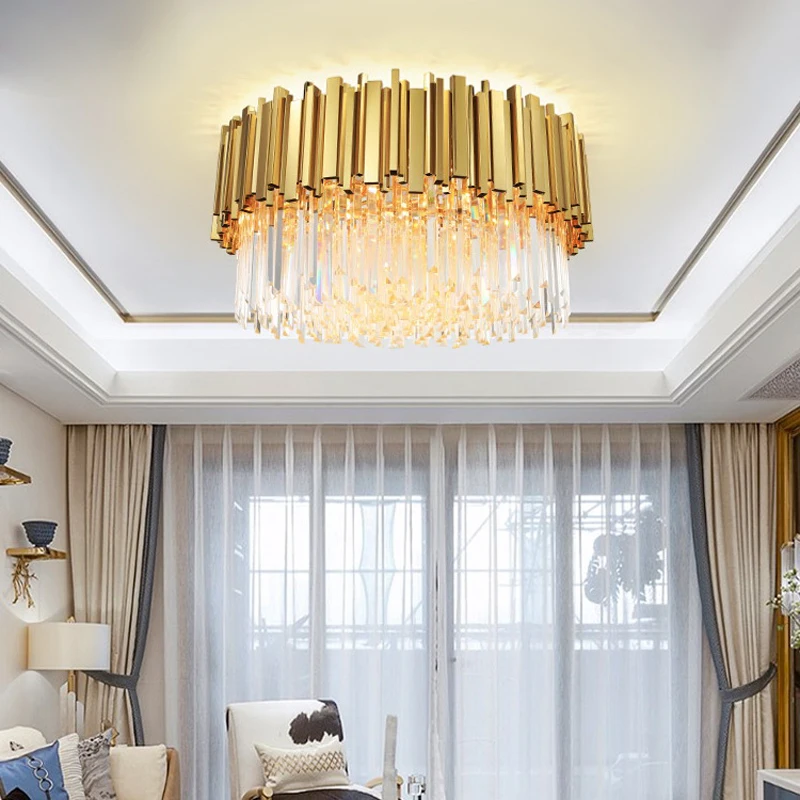 Lámparas De Techo De diseño De cristal dorado y plateado redondo moderno, luces De Techo LED, iluminación De Techo para restaurante, Hotel, Villa, vestíbulo