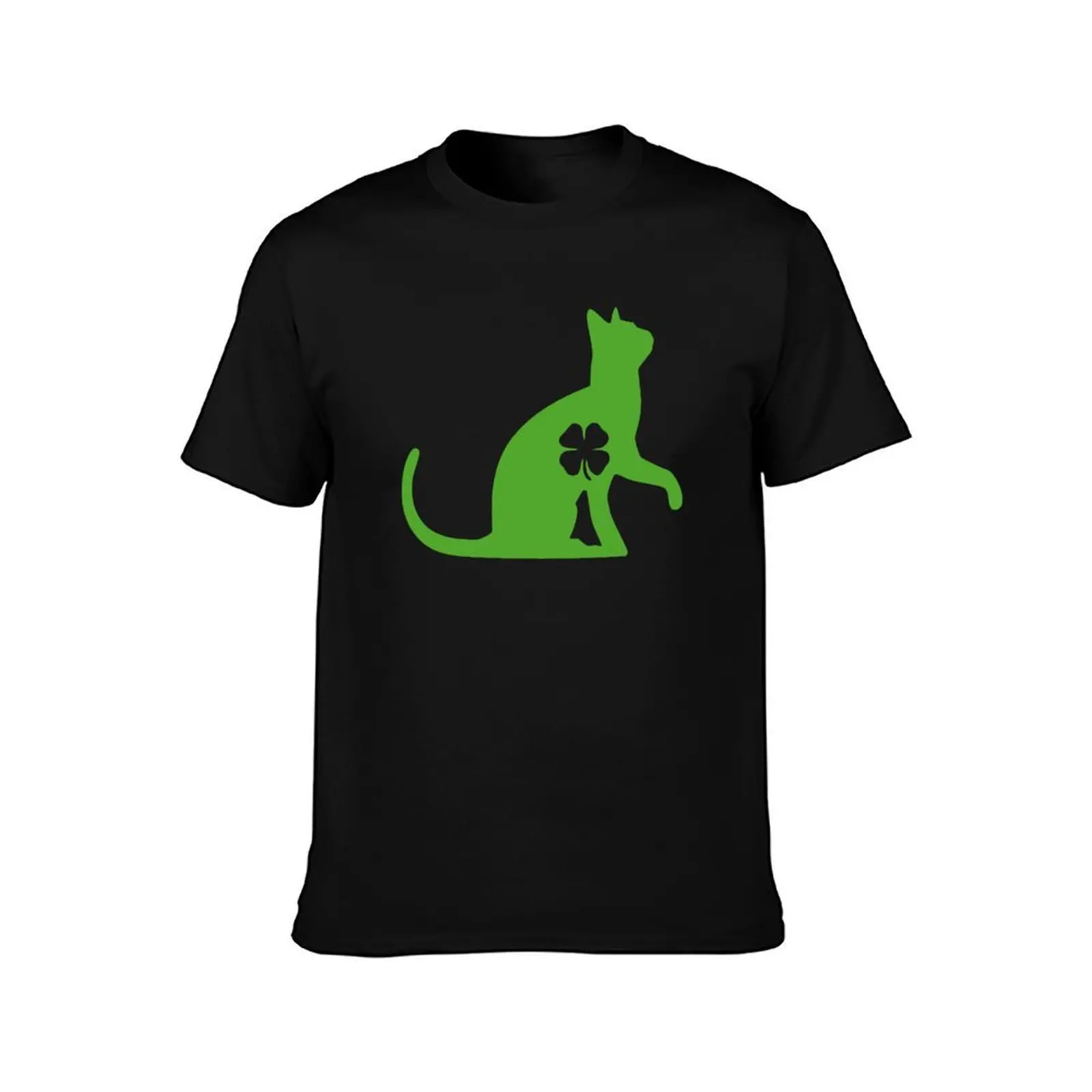 Vintage St Patricks Day Funny Cat Irish Cat Lucky Shamrock T-Shirt, Summer Casual Cotton Tee, Oversized Streetwear Tops