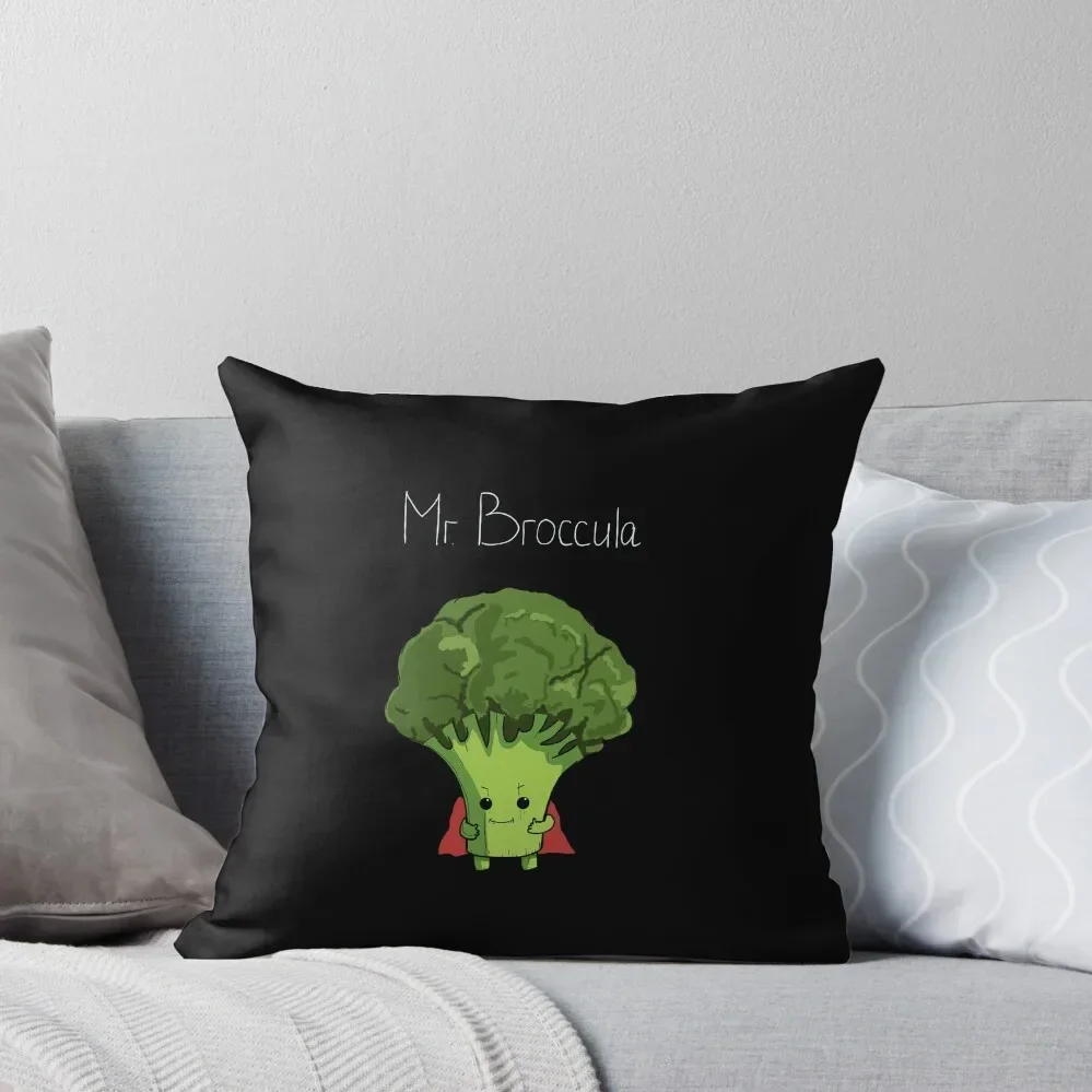 Mr.Broccula Cute Little Broccoli Throw Pillow Pillow Cover luxury home accessories Sofa Covers For Living Room pillow