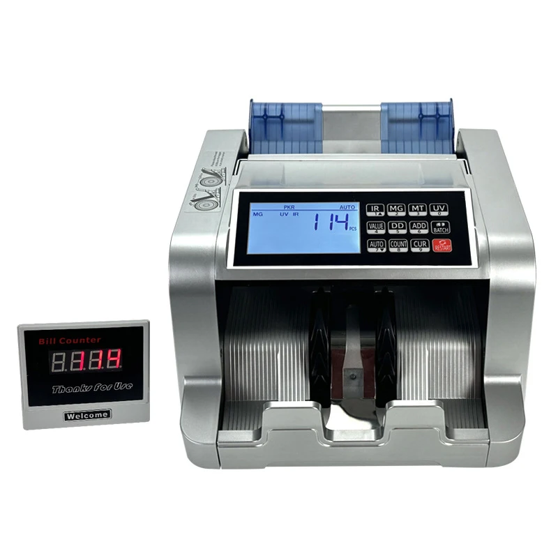 1100D2 UV3MG Money Counting Machine Multi Currencies USD EUR PKR LYD Bill Counter Banknote Cash Detector Can Add National Flag