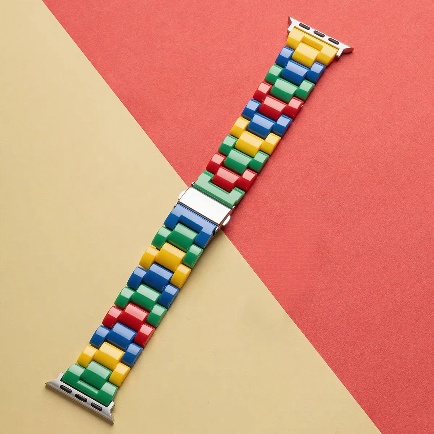 Bunt blockierendes Harzarmband für Apple Watch IWatch10 9 8 7 6 5 4 Ultra SE Band für Candy 42 mm 41/40 mm 44 mm 46 mm 45 mm 38 mm 49 mm