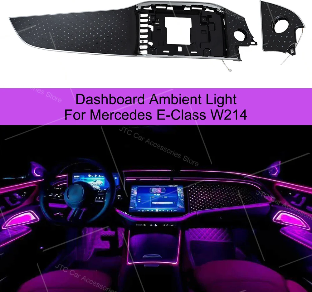 Ambientebeleuchtung für Mercedes E-Klasse W214, beleuchtetes Panel, 4D-Rotations-Hochtöner, 4-Türen-LED-Lautsprecherabdeckung