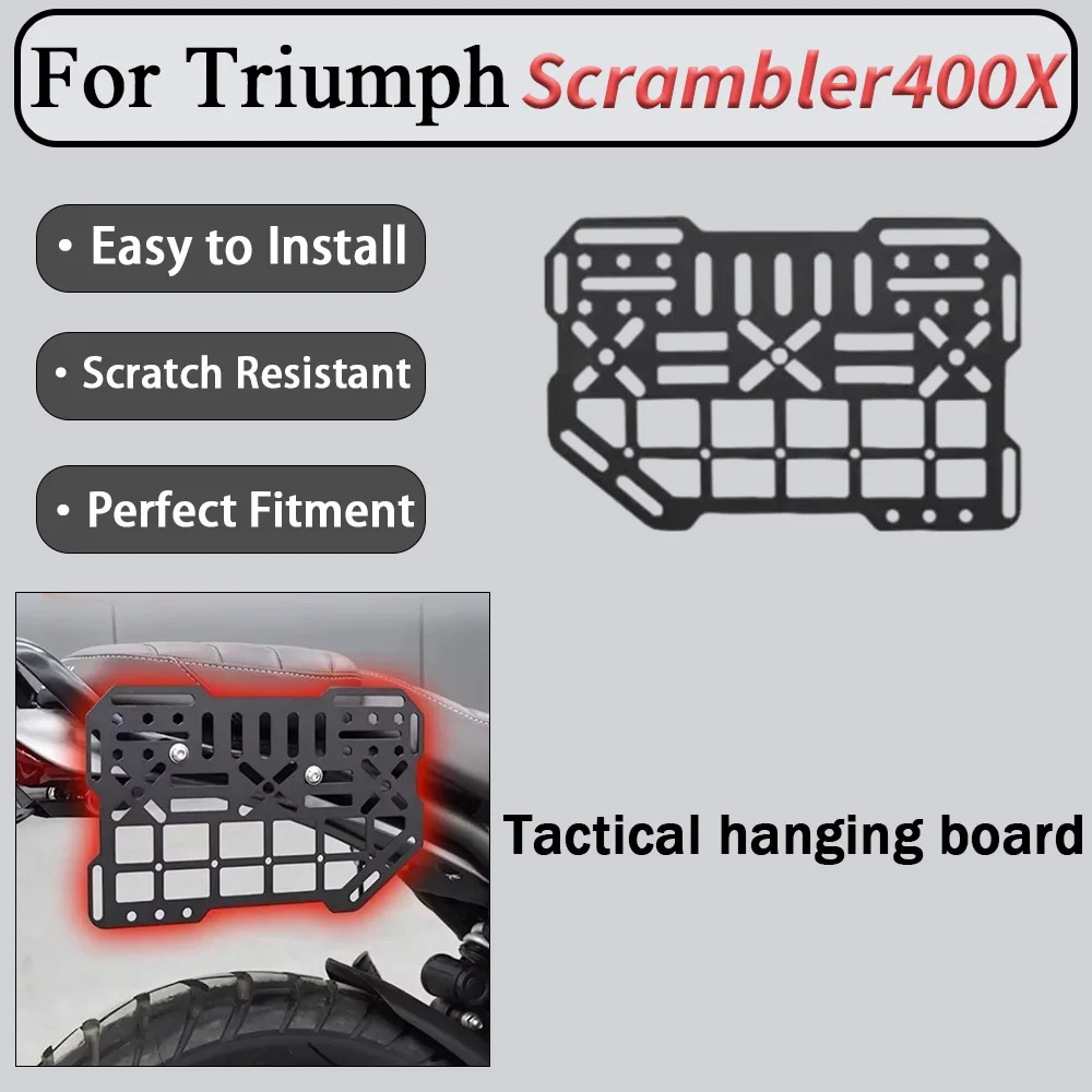 For Triumph Scrambler400X modified side bag tactical hanging plate retro canvas tool side bag bracket accessories