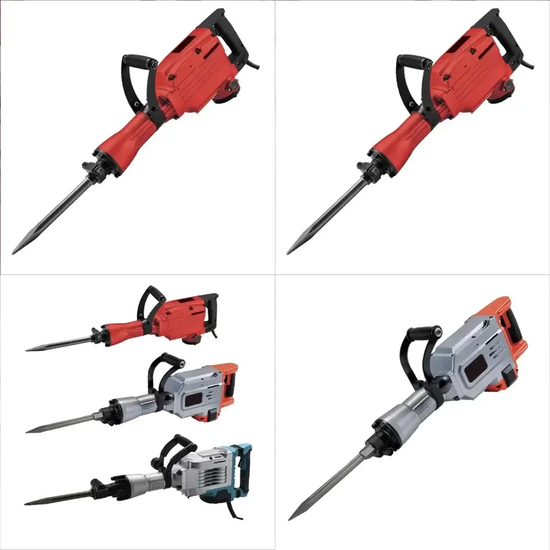 Novo Martelo Demolidor Elétrico Industrial de Alta Potência 220V, Quebra-Concreto Rotativo com Mandril SDS, Conjunto de Furadeira de Impacto para Bric
