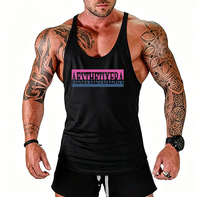 Men's Running Vests Quick Dry Sleeveless Racerback Tank Tops Breathable Lightweight Solid Color Sportswear