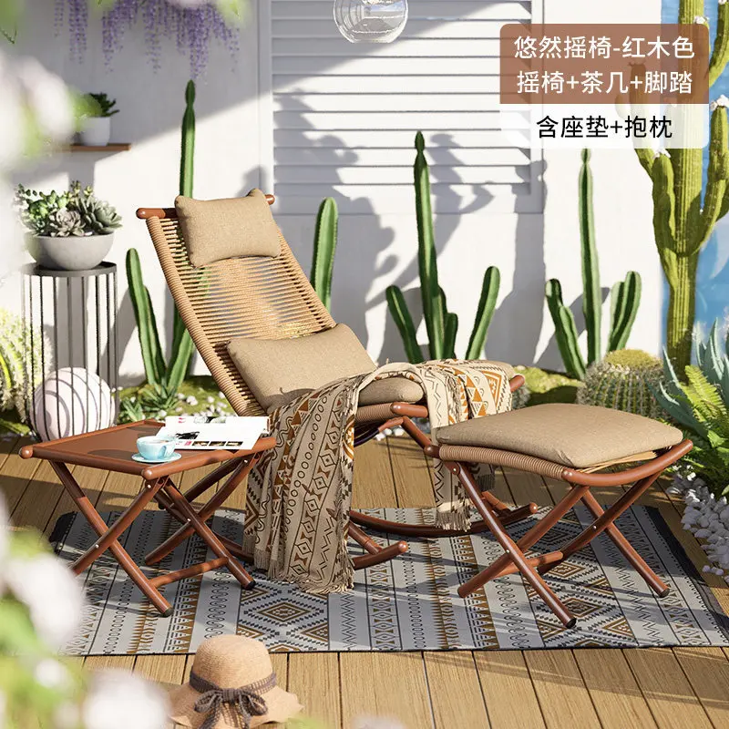 Outdoor rocking chair villa courtyard balcony household rocking chair single lazy chair