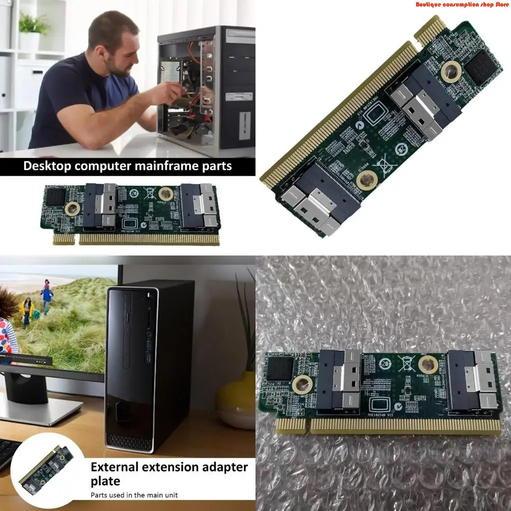 L9NA SFF-8654 to PCIe x16 Extension Card Adapters SFF-8654 to PCIe PCIe Adapters Extension Card for 1U Server