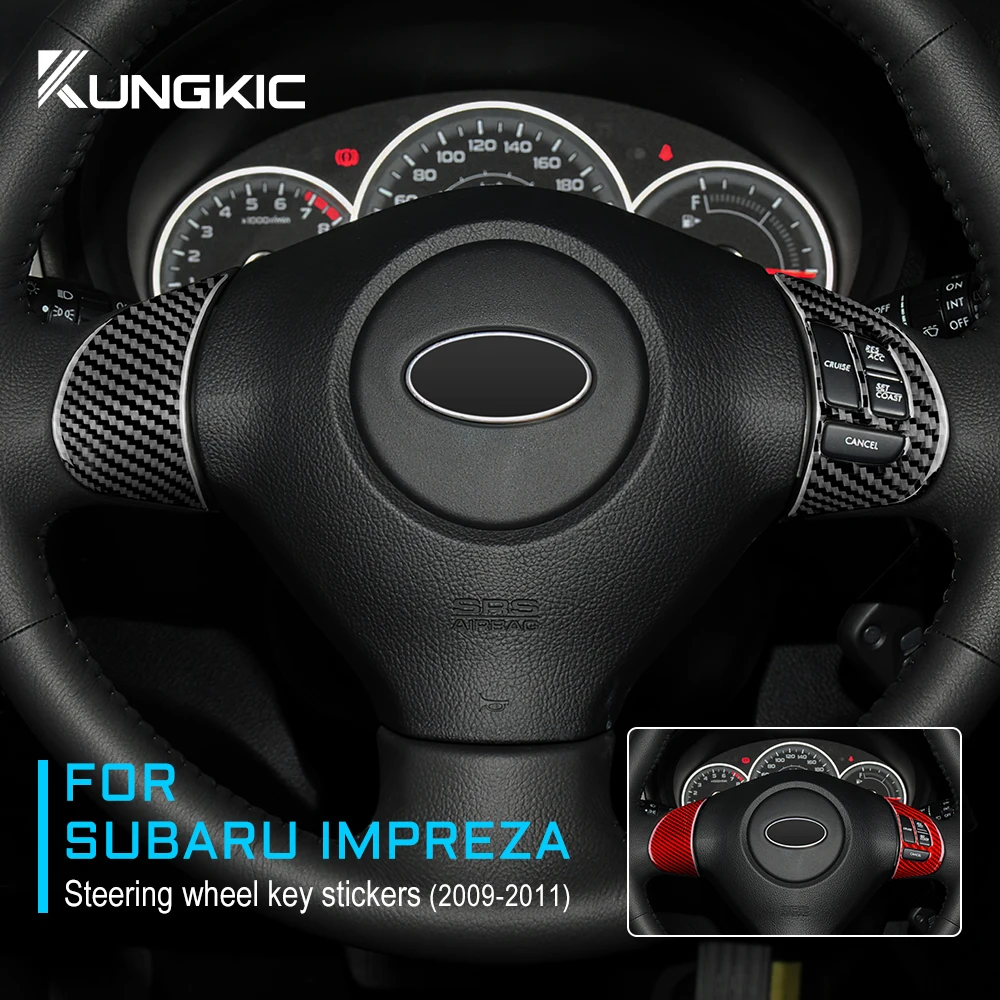 

Real Soft Carbon Fiber Sticker For Subaru Impreza 2009 2010 2011 Car Steering Wheel Button Frame Interior Trim Accessories